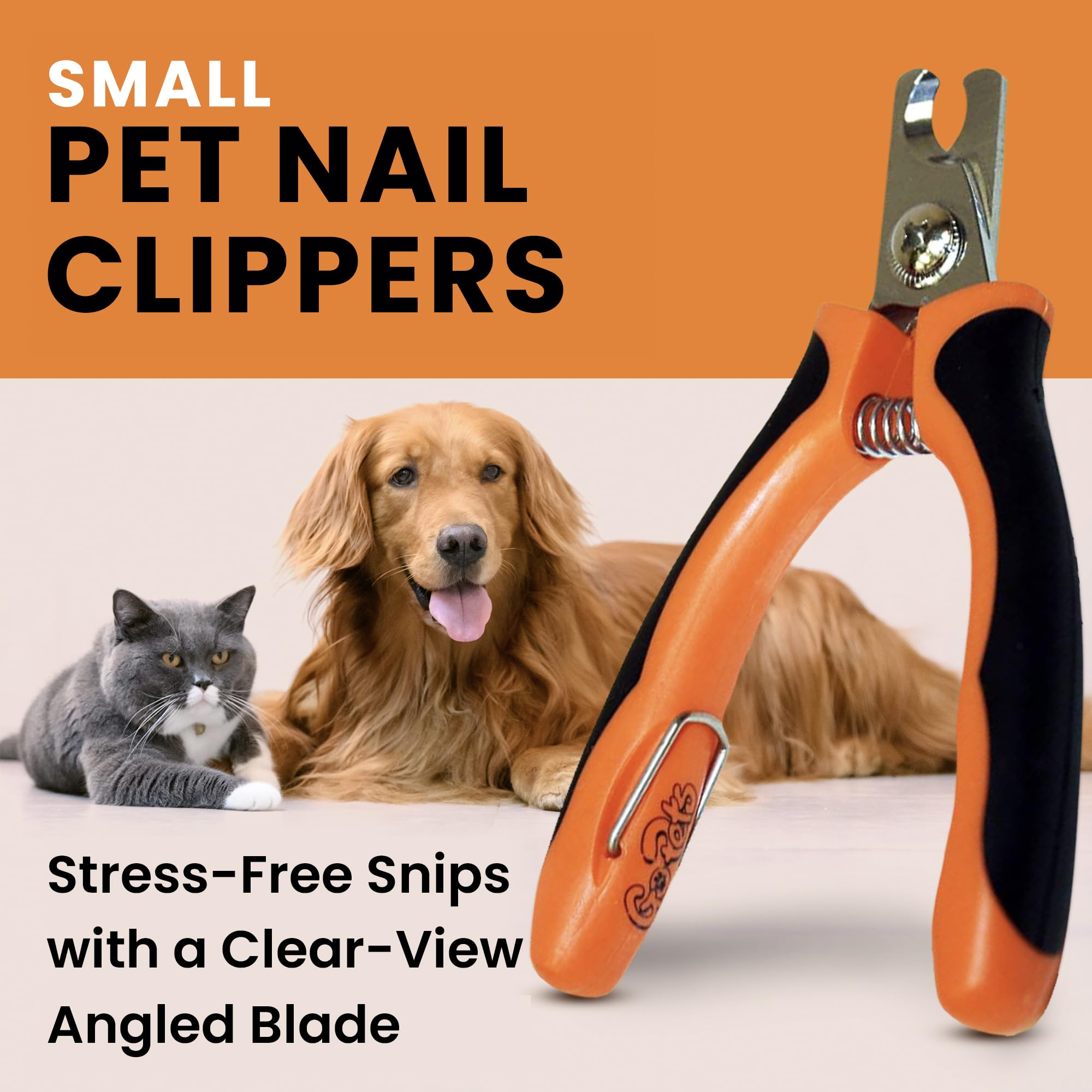 GoPets Nail Clipper for Small to Medium Pets, Quick Sensor Safety Guard, Heavy Duty Trimmer for Thick Nails, Stainless Steel Blades, Grooming Tool for Dogs & Cats, Non-Slip Handle, Built-in Nail File Product Image 2