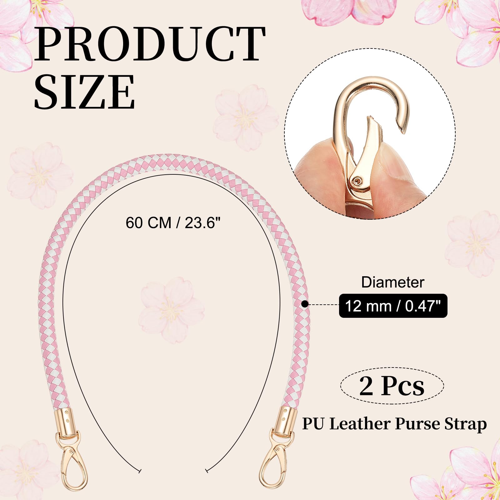 PATIKIL Braided Purse Straps 60cm / 23.6" - Image 2