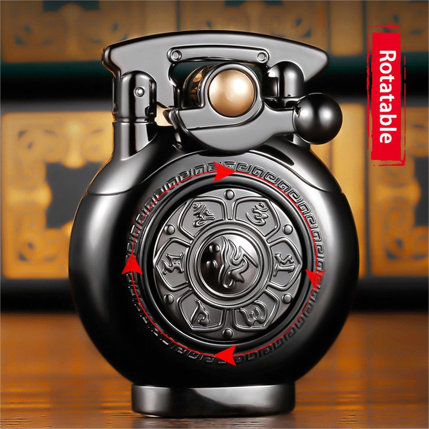 レトロスタイルのロッカー防風灯油ライター、機械式グラインダー点火、コンパクトでポータブル、詰め替え可能、コレクションの装飾/ギフトに