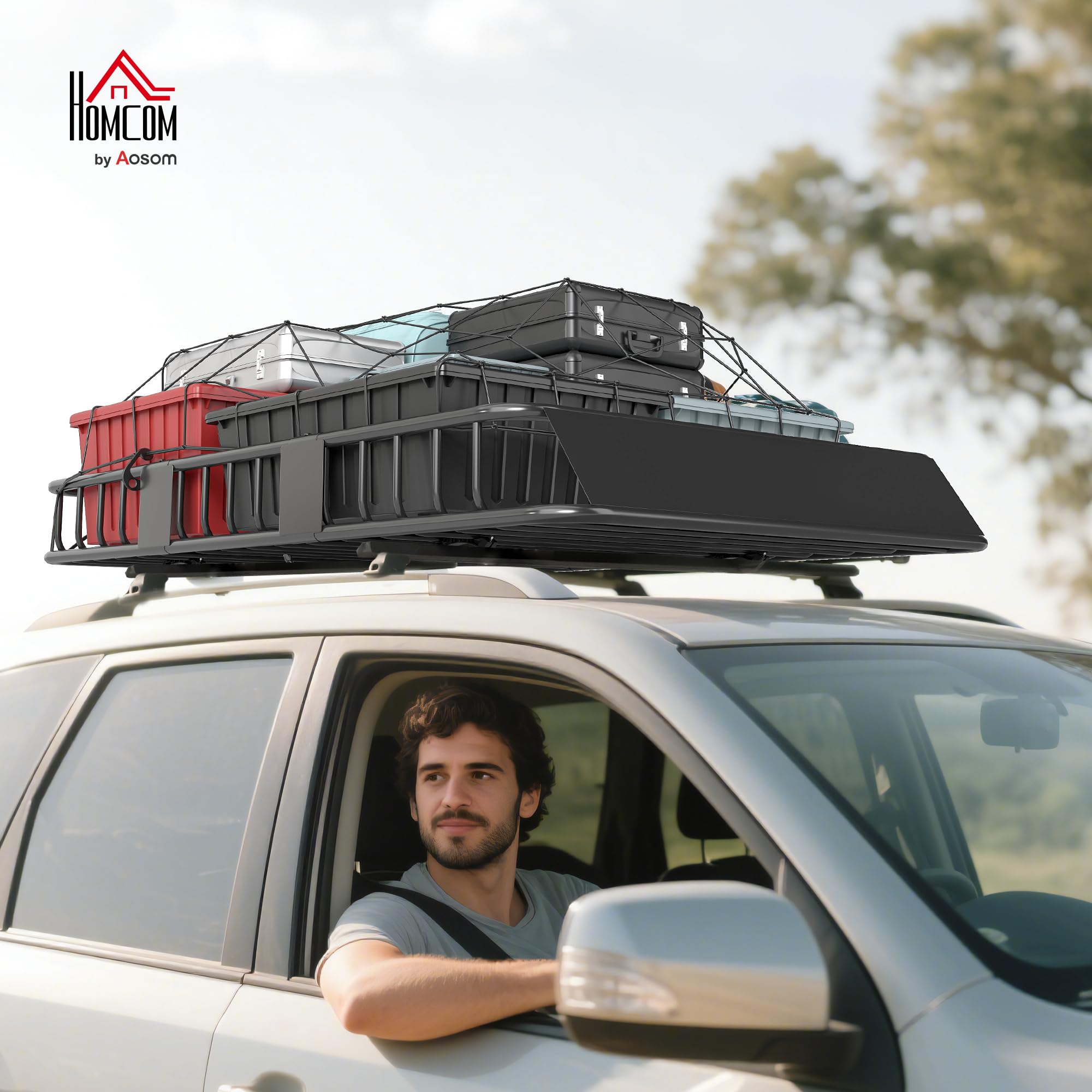 Rooftop Cargo Box Carrier On Car Roof Car Roof Rack JINS And VICO Universal  Rooftop Cargo Carrier Basket
