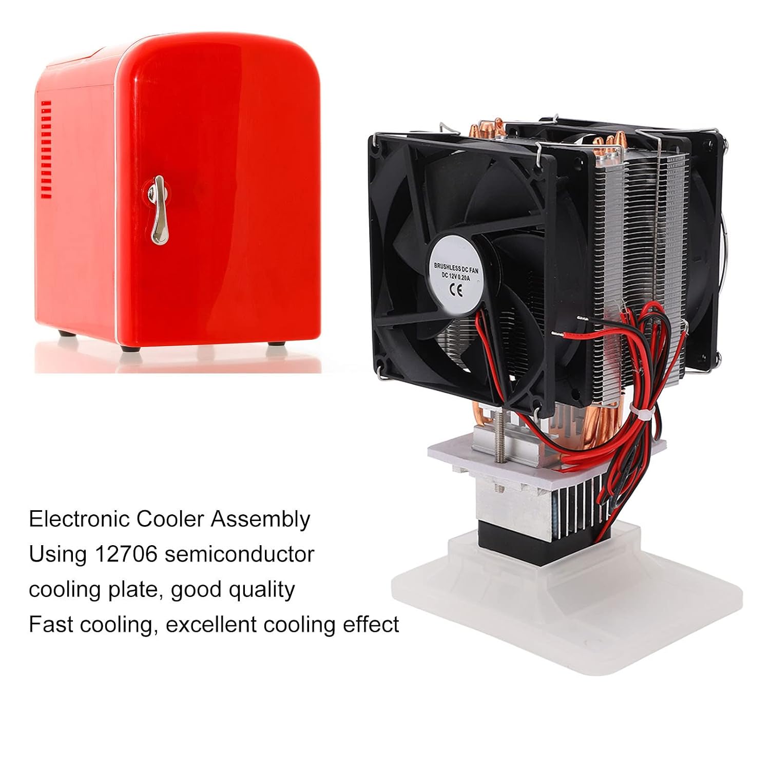 Tyenaza DC12V Electronic Cooler Assembly Semiconductor Refrigeration System ABS Aluminum Alloy Tube Cooler