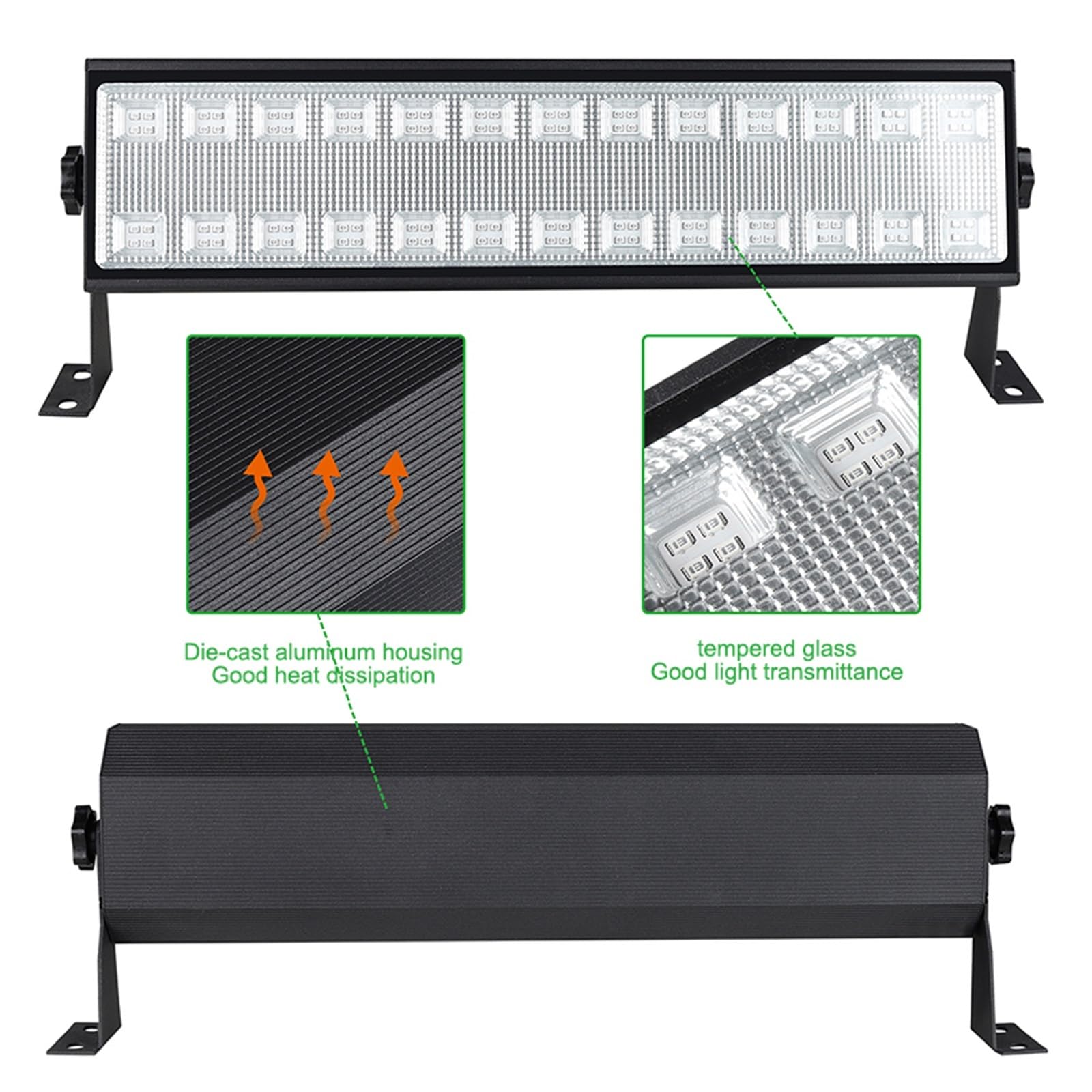 UV-Schwarzlichtleiste, 100 W, LED-Ultraviolett-Flutlicht for Halloween, Glow-Party, Fluoreszierende Körperbemalung, KTV, DJ, Bar, Bühne, Schwarzlicht