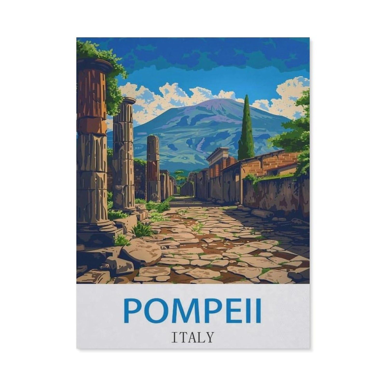 BEAYODKP 5D Diamond Painting，Pompeii Italy，Diamond Embroidery Cross Stitch（40 x 50 cm/15.74 x 19.68 inches）-CJ5