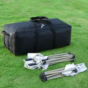 Water Resistant Heavy Duty Foldable Sports Duffel 1680D Oxford Cloth Luggage Holdall Black Camping Tent Storage Bag Waterproof (100L)