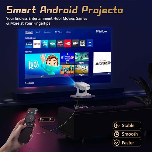 Miniatura 2 de [Aplicaciones integradas/Native 1080P] Proyector portátil D1 con WiFi y Bluetooth, compatible con proyector de películas inteligentes 4K para