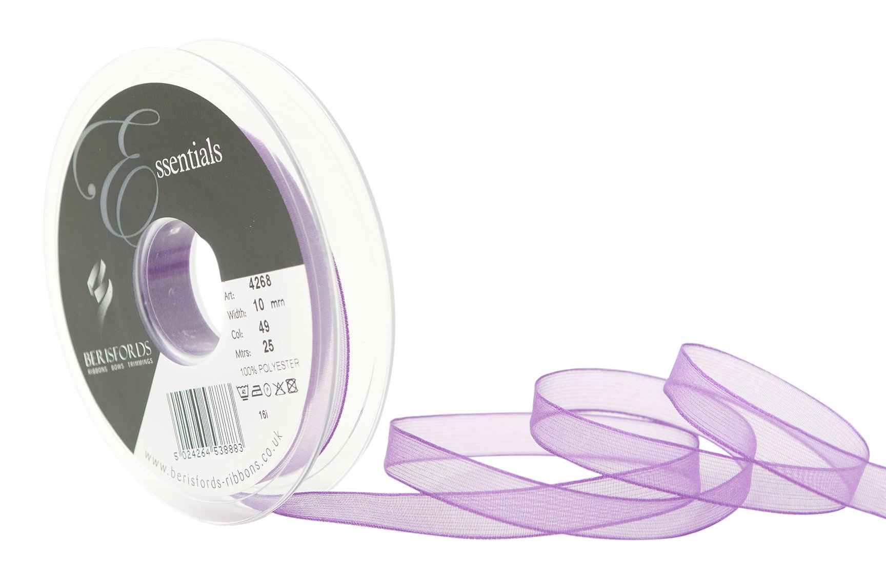 Berisfords Super Sheer, Polyester, Plum, 10.4 x 10.4 x 1.4 cm