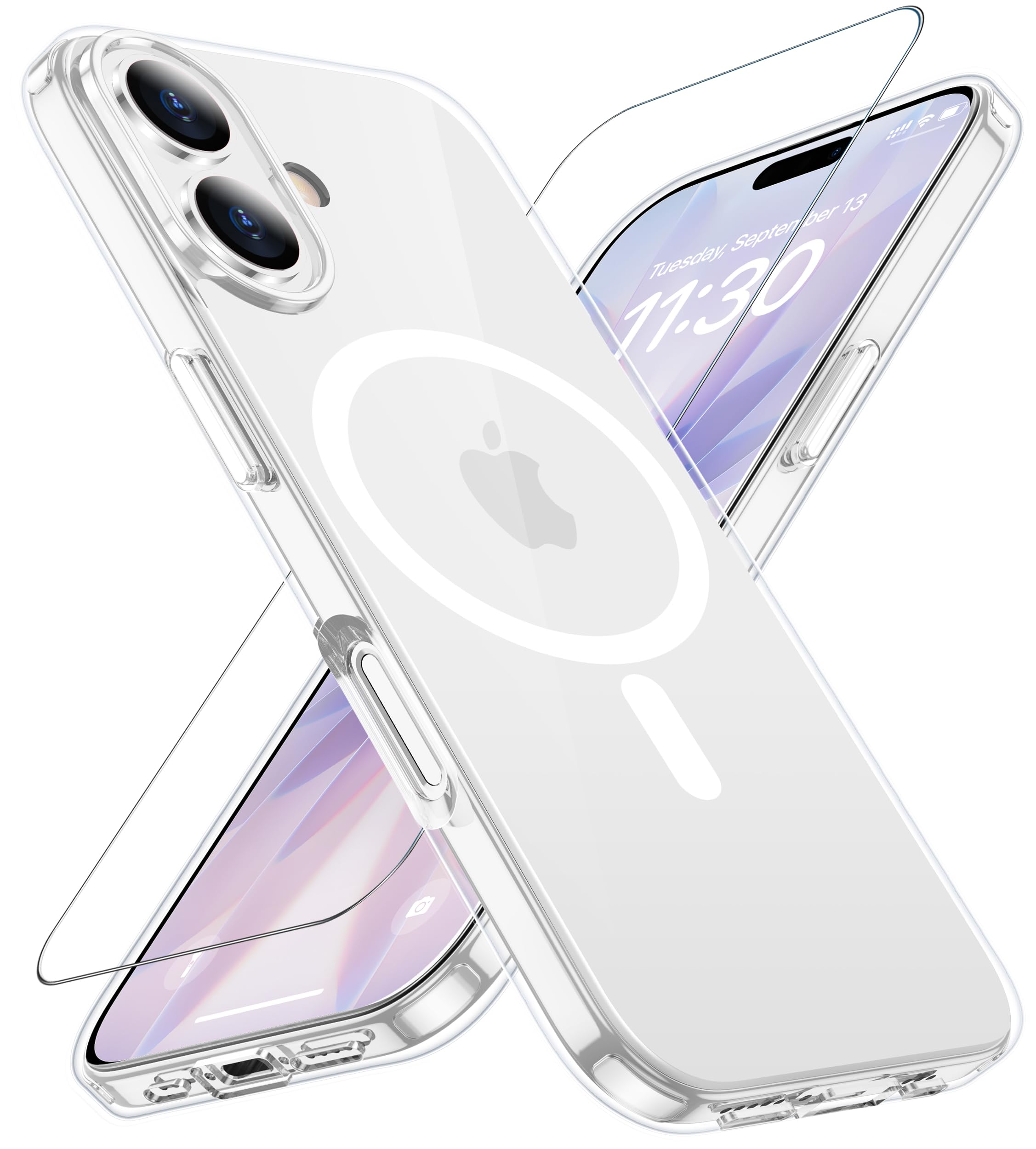 Amazon.co.jp: iPhone 17 用 ケース クリア Magsafe対応 ガラス