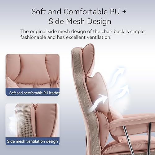 Miniatura 7 de Efomao Silla de oficina ergonómica con reposapiés, respaldo alto, silla de computadora de piel sintética para adultos, silla de escritorio ajustable