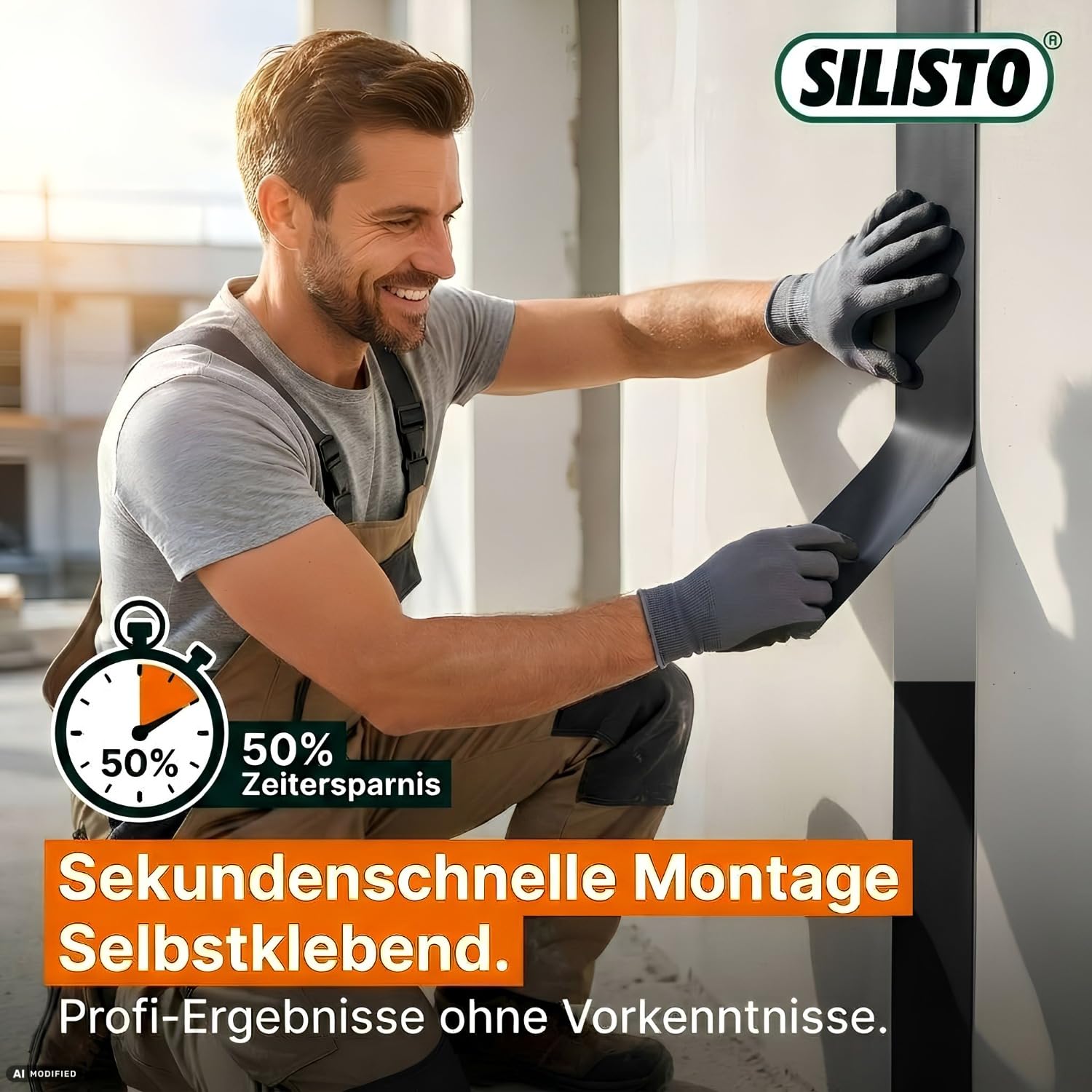 Silisto EPDM Dichtband 100 mm x 20 m selbstklebend - Wasserdichte Gebäudeisolierung - UV-beständige Fassadenabdichtung, Folie für Fenster & Fugen