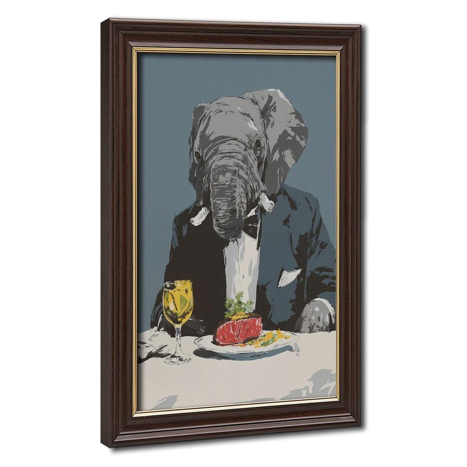 Bareronor Sophisticated Elephant Poster Canvas Poster Bedroom Decor Landscape Office Room Decor Gift 20" L X 30" W
