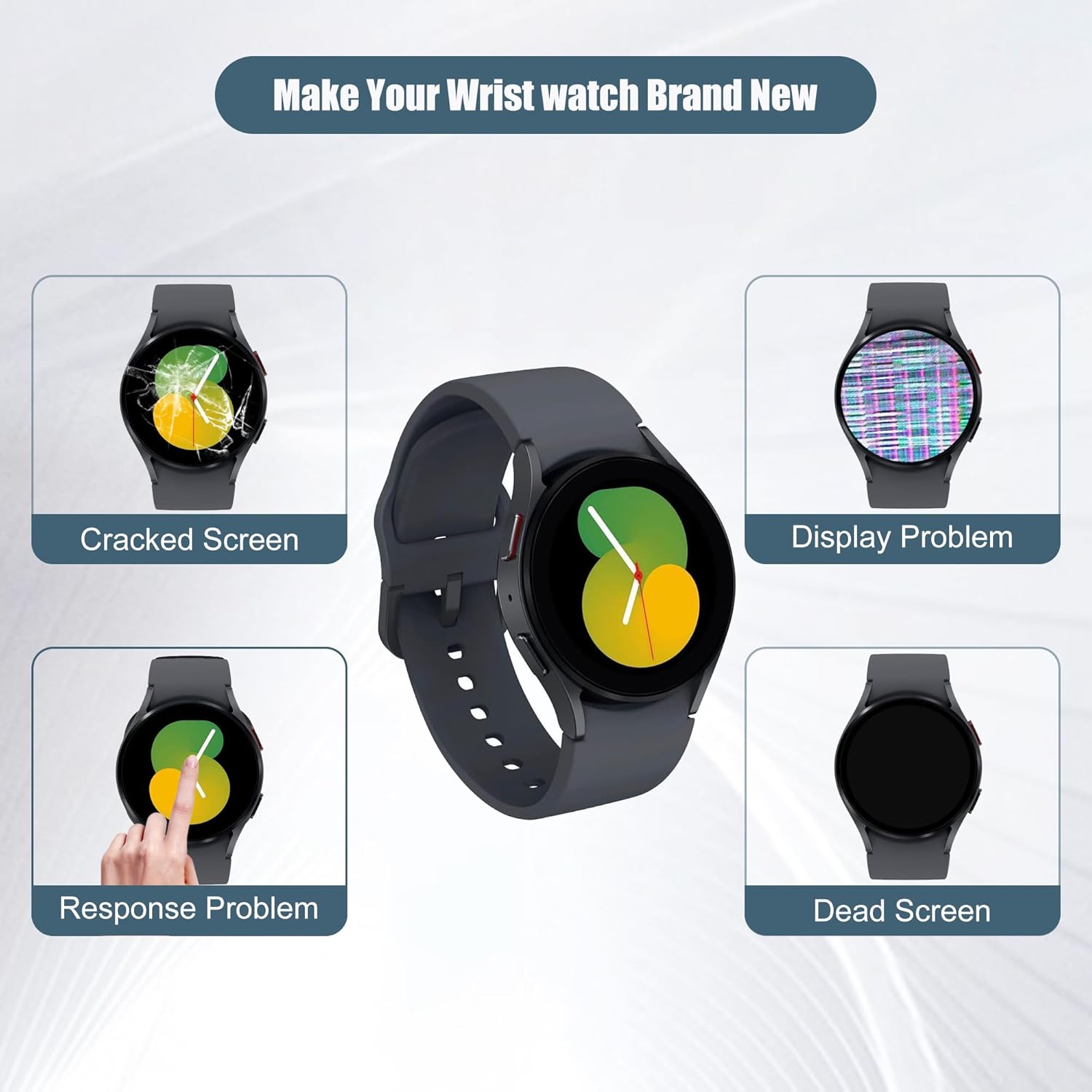 LCD Digital Display Compatible with Samsung Galaxy Watch 5 40mm SM-R900 SM-R905 1.2" LCD Display Touch Screen Assembly with Tools