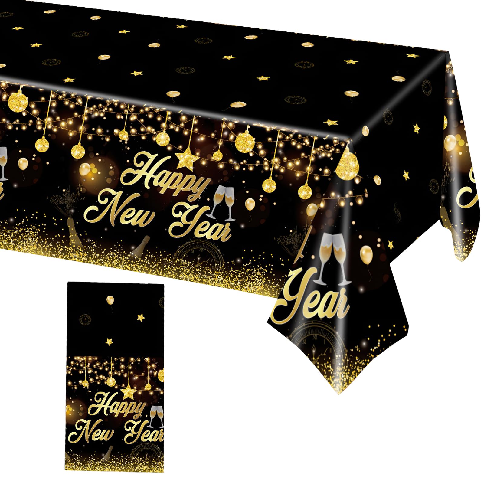Festliche Tischdekoration Silvester Gold Silber Produktbild-Vorschau 12