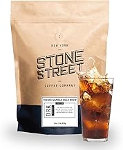 Stone Street Cold Brew Flavored Coffee, Natural French Vanilla Flavor, Low Acid, 100% Colombian, Gourmet Coffee, Coarse Ground, Dark Roast, 1 LB…