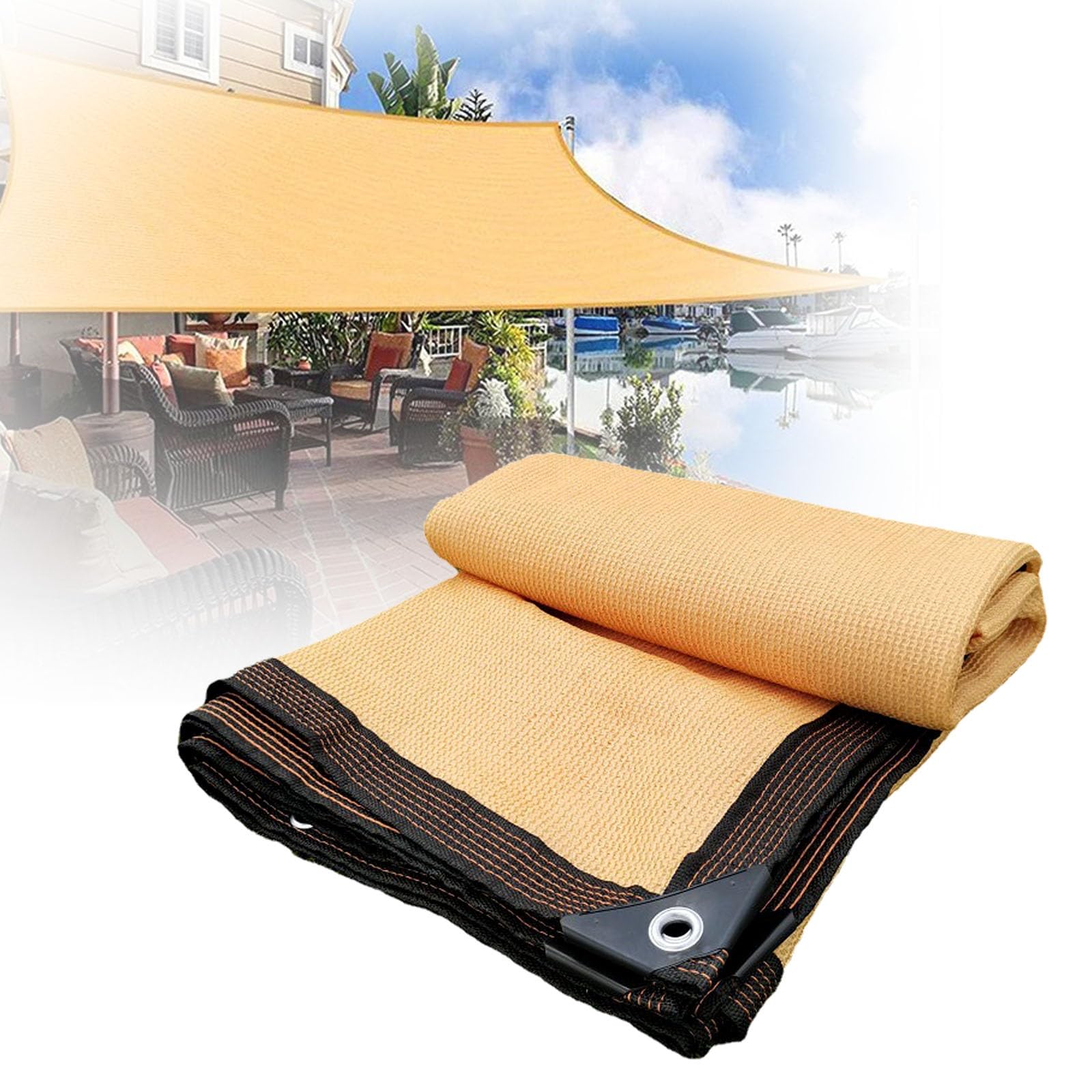 Tissu d'ombrage pour pergola anti-chaleur et brise-vue 90% anti-soleil jardin