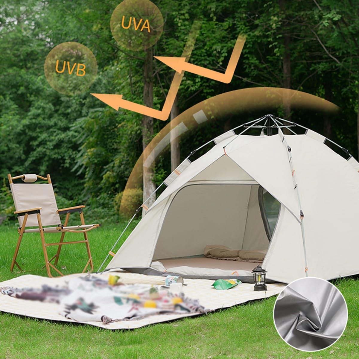 2/3 Osobowy Namiot Plecakowy Wodoodporny Lekki Namiot Kempingowy Do Biwakowania Na Zewnątrz Namiot Plażowy Z Baldachimem, Namiot Turystyczny (Color : /Beige, Size : 2-3 person)