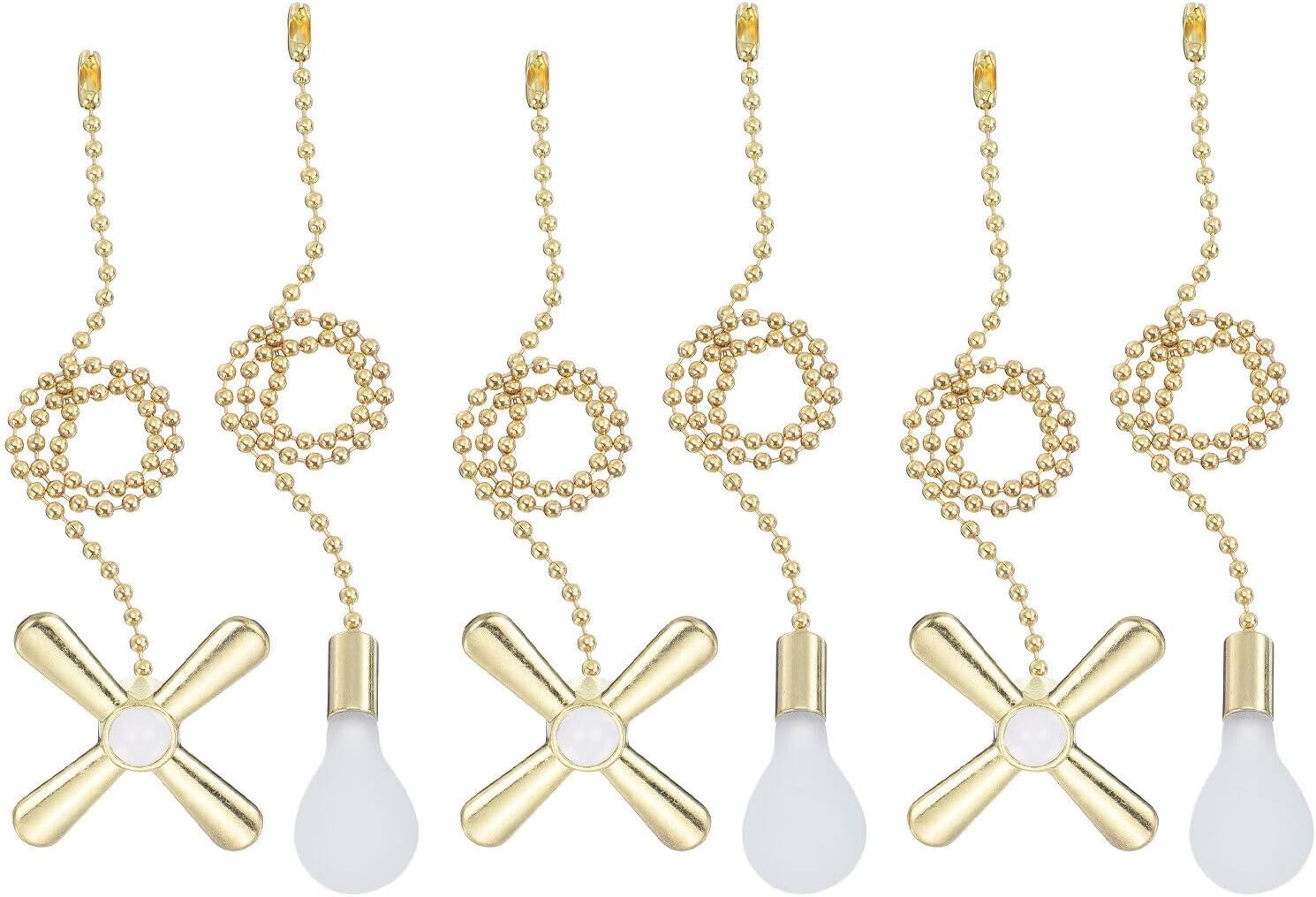 Home and Garden Parts 13 Inch Ceiling Fan Pull Chain Sets 6 Pcs Fan Chains Extender Gold #CN/251024/02111