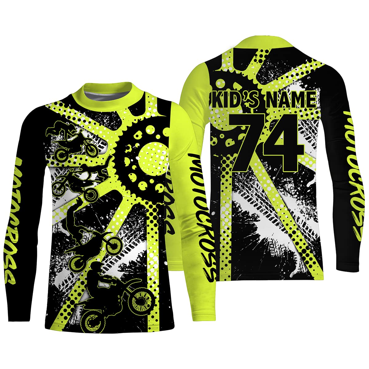 Dirt Bike Freestyle Kid Men Women Custom MX Jersey UPF30+ Green Motocross Gear Racing Shirt PDT63