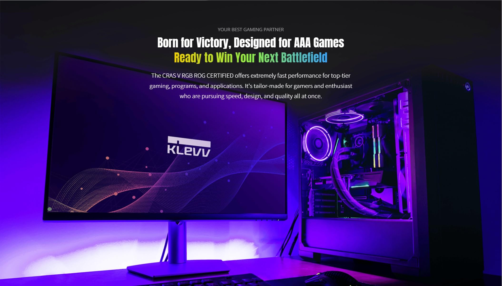Memória RAM para jogos KLEVV CRAS V RGB ROG certificada DDR5 32 GB