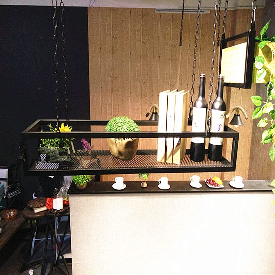 Porta pentole da Cucina sospeso con Supporto Floreale Creativo, Struttura in Metallo Nero e Ferro, mensola a soffitto per riporre pentole in Bar, Cantina, Garage, Ristorante (120x2