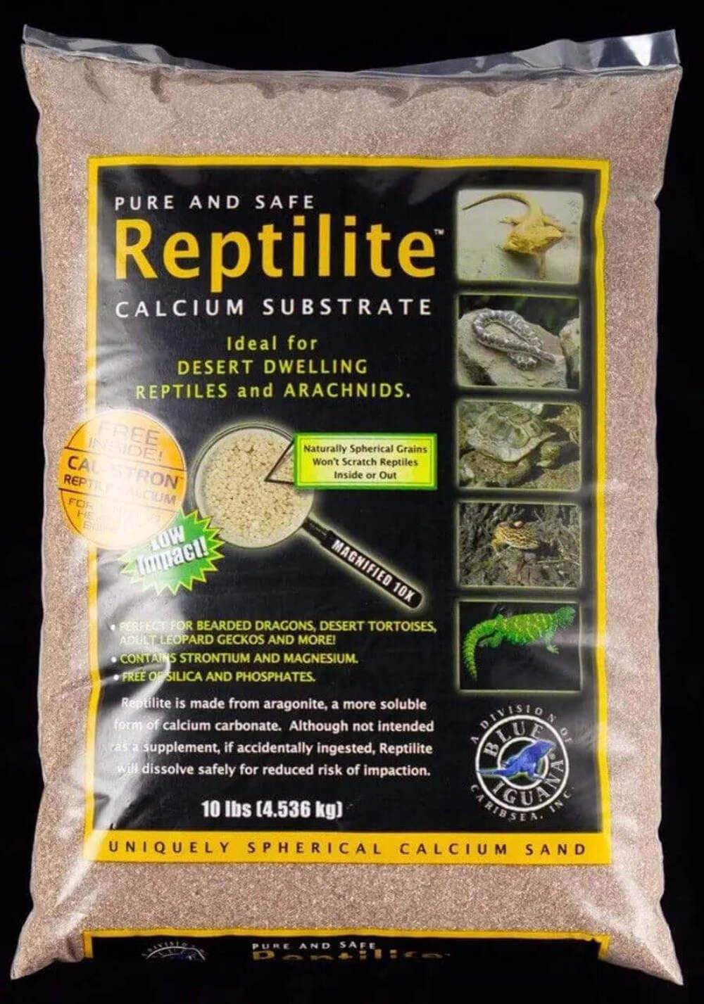 Carib Sea Reptilite Baja Substrato, 10 lb., marrone chiaro