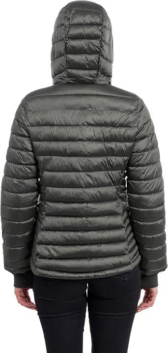 Tommy Hilfiger womens Lightweight Packable Puffer Jacket With Hood & Bag