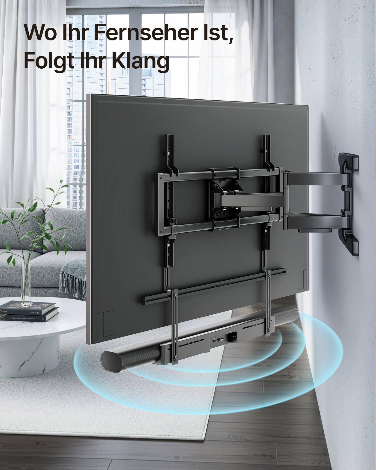 monTEK Soporte Barra Sonido para Instalar bajo tu televisor