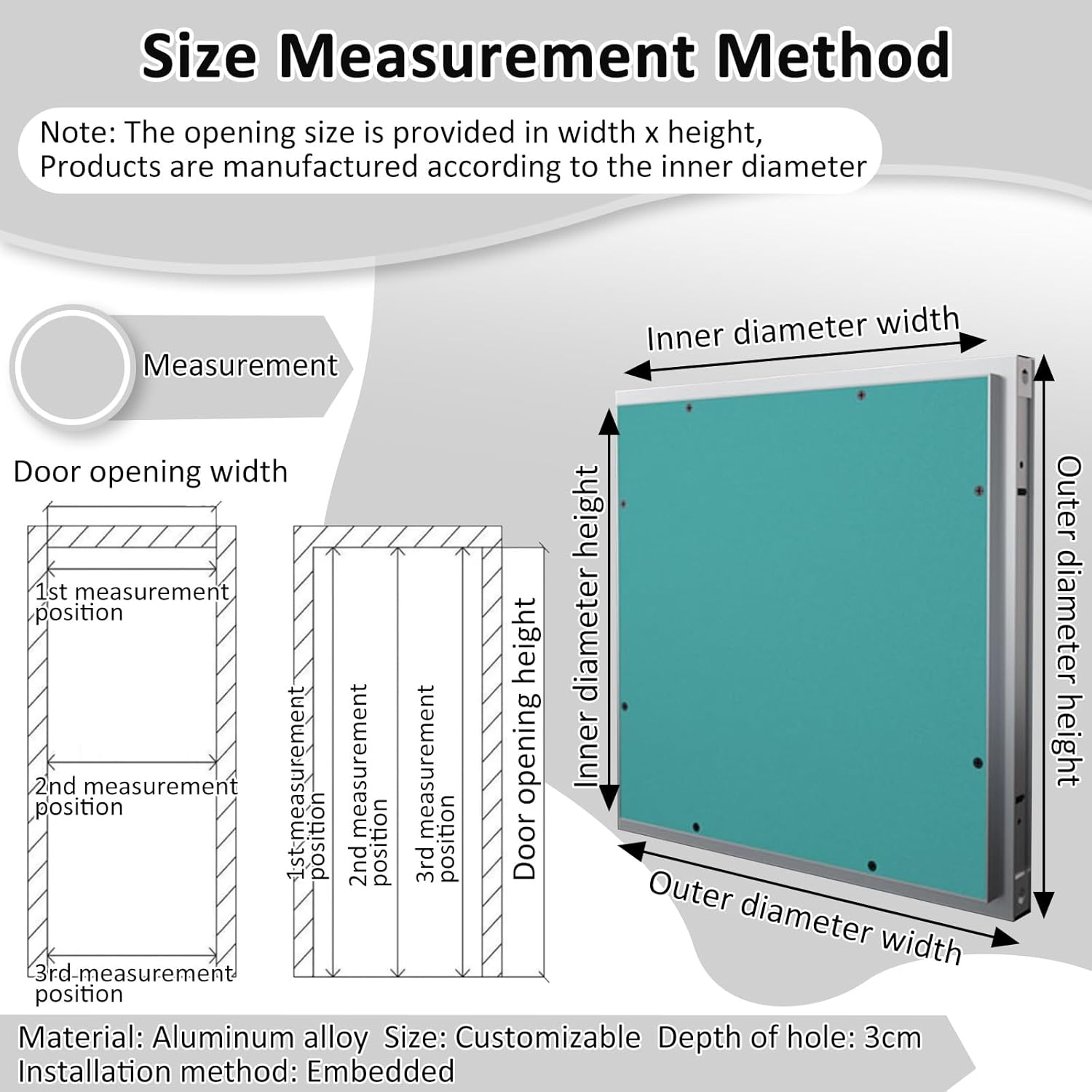 Access Panel for Drywall Ceiling Access Panel Flush Mount Access Hatch Attic Access Door for Home for Plumbing Heating Hidden Door(12x16in/30x40cm)