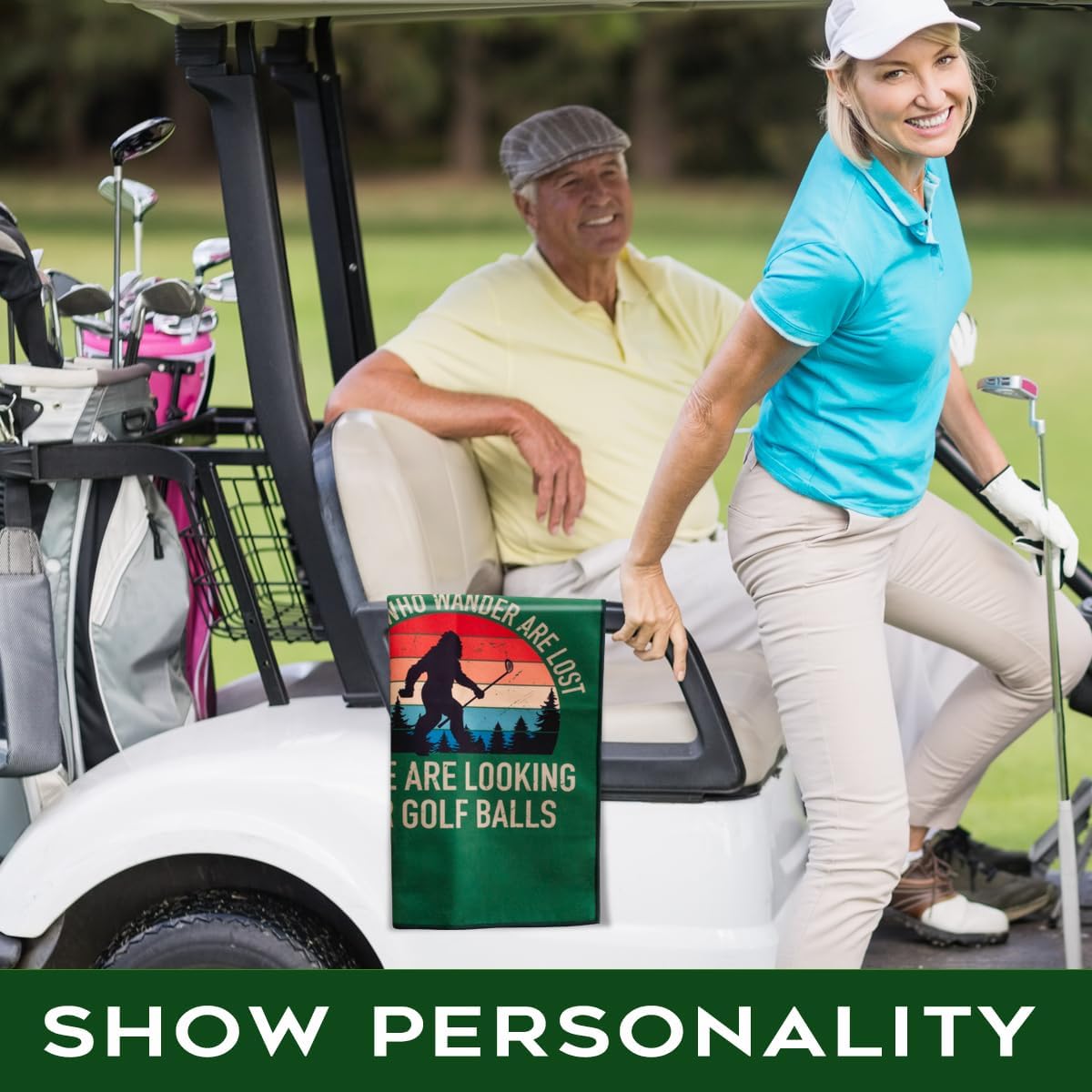 Not All Who Wander are Lost ポリエステルプリントゴルフタオル ゴルフバッグ用 面白いゴルフギフト&amp