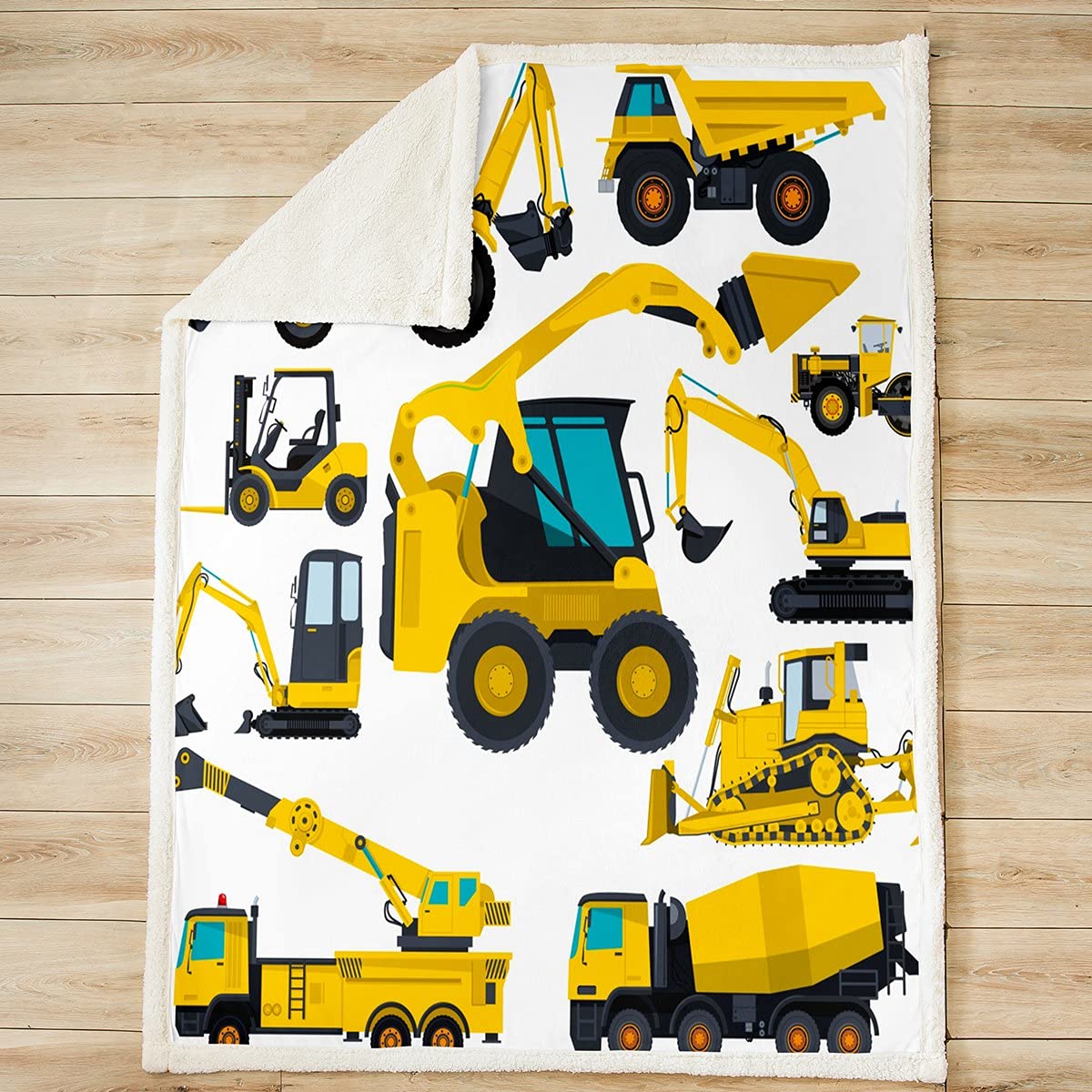 Coperta In Microfibra Per Bambini – Tema Cantieri E Veicoli – Ultra Morbida, 76x101 Cm – Per Letto, Divano E Viaggi