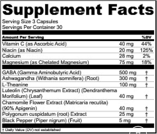 Miniatura 6 de Levium Suplemento de alivio del estrés de máxima fuerza  Suplemento de apoyo para la calma y el estado de ánimo con Ashwagandha KSM-66, GABA,