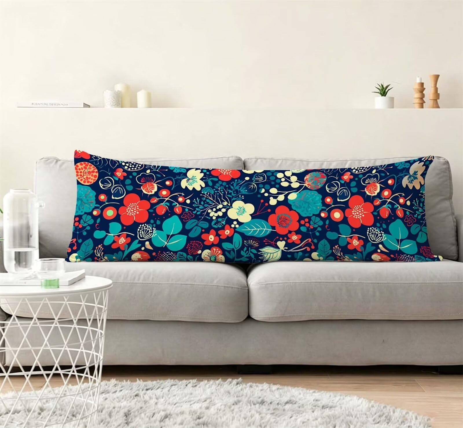 Colore-12 Federe Cuscino Letto 50 x 150 cm, Cuscini per Divano Lino,