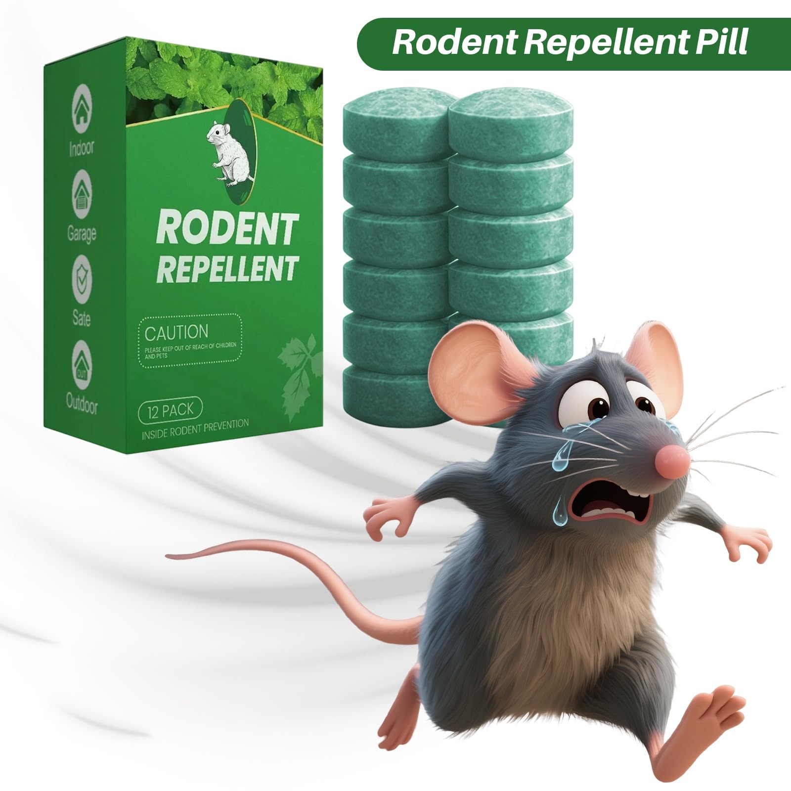 36/24/12 pcs Repellenti per Roditori,Disabituante con Olio di Menta Piperita, trappola per parassiti,Ideale per Casa, Garage e Auto,casa, Giardino, soffitte, ragni, topi, scarafaggi e formiche (24pcs)