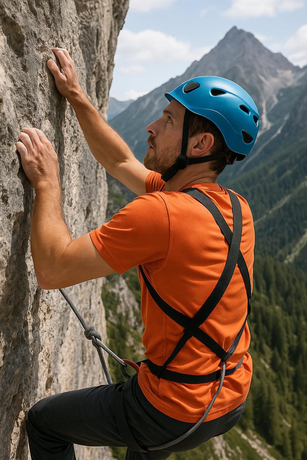 STUBAI UTILITY Brustgurt verstellbar XXXS–XXXL – nur in Kombination mit Sportkletter-Sitzgurt nutzbar – mit DoubleBack-Schnallen & Kreuzstück im Rücken – CE EN 12277 Typ D & UIAA zertifiziert – 240 g