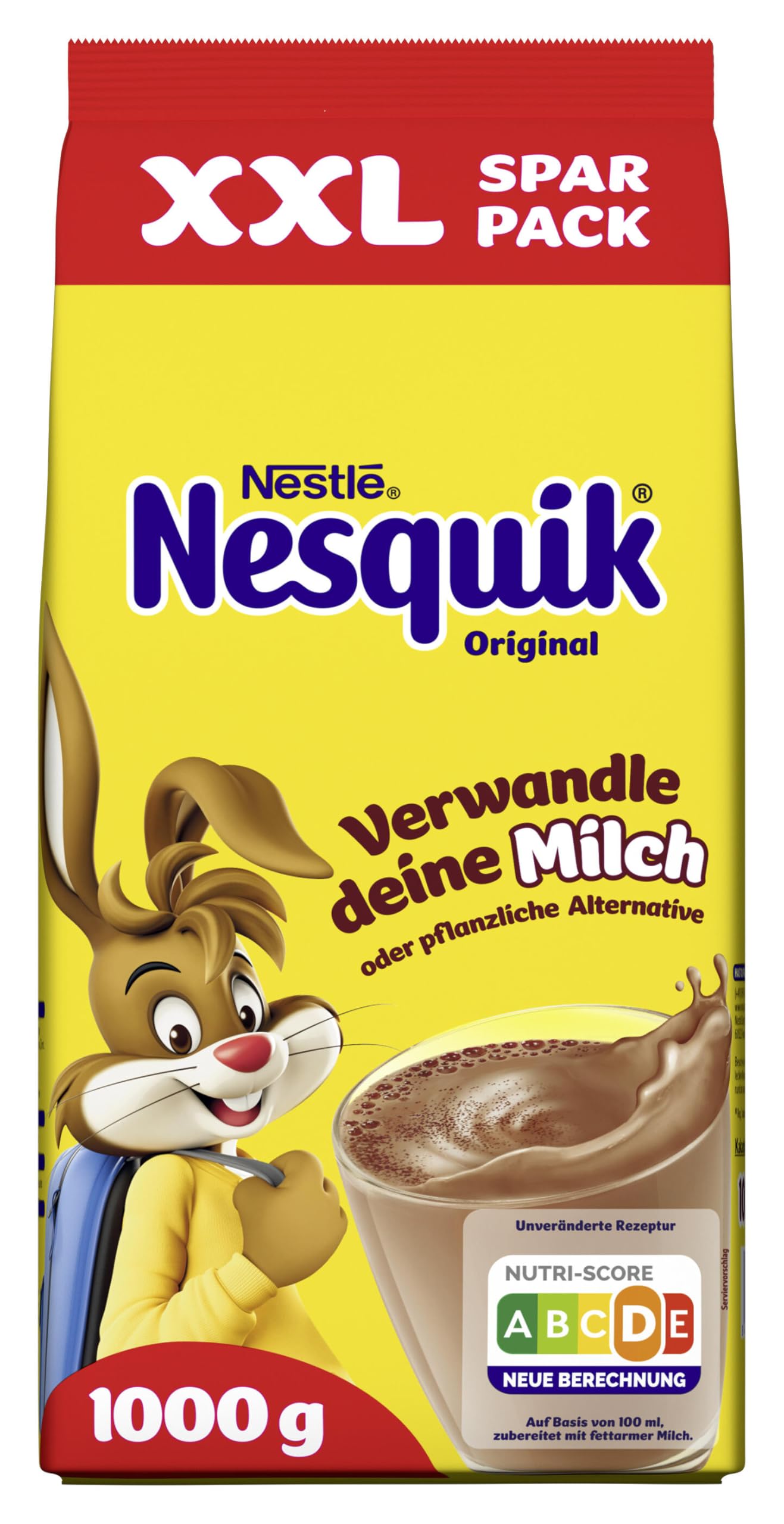 Nestlé Nesquik Original kakaohaltiges Getränkepulver, ideal für Milchshakes & heiße Getränke, 1er Pack (1 x 1kg)