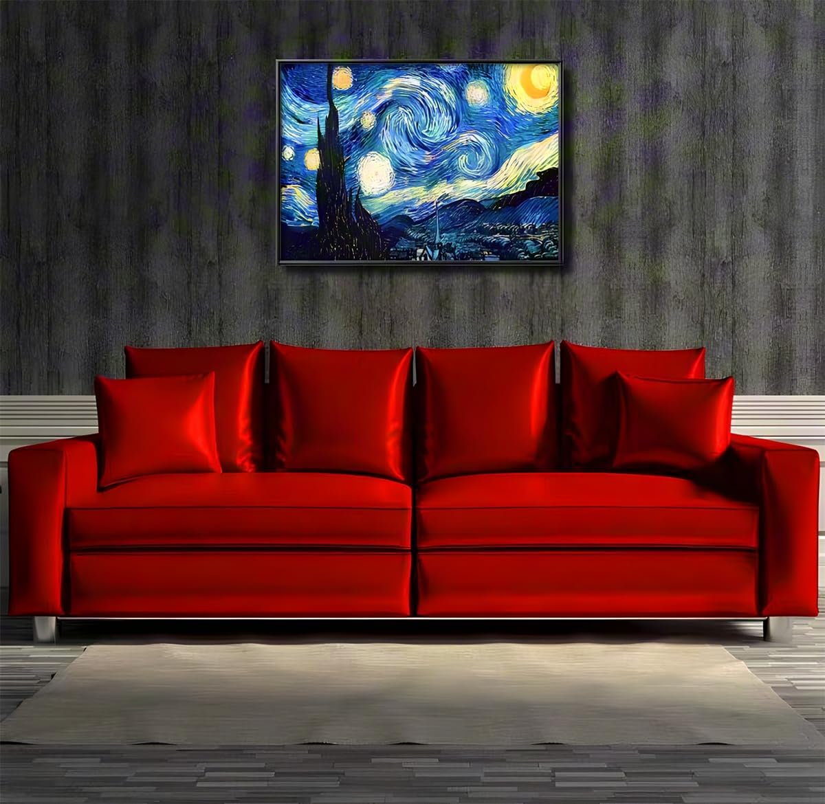 NIHO-JIUMA Van Gogh Starry Night 5D Diamond Painting Kits, DIY Full Drill Diamond Art Gift for Adults & Teens, Home Wall Decoration (50 X 63 cm / 20 X 25 inches)