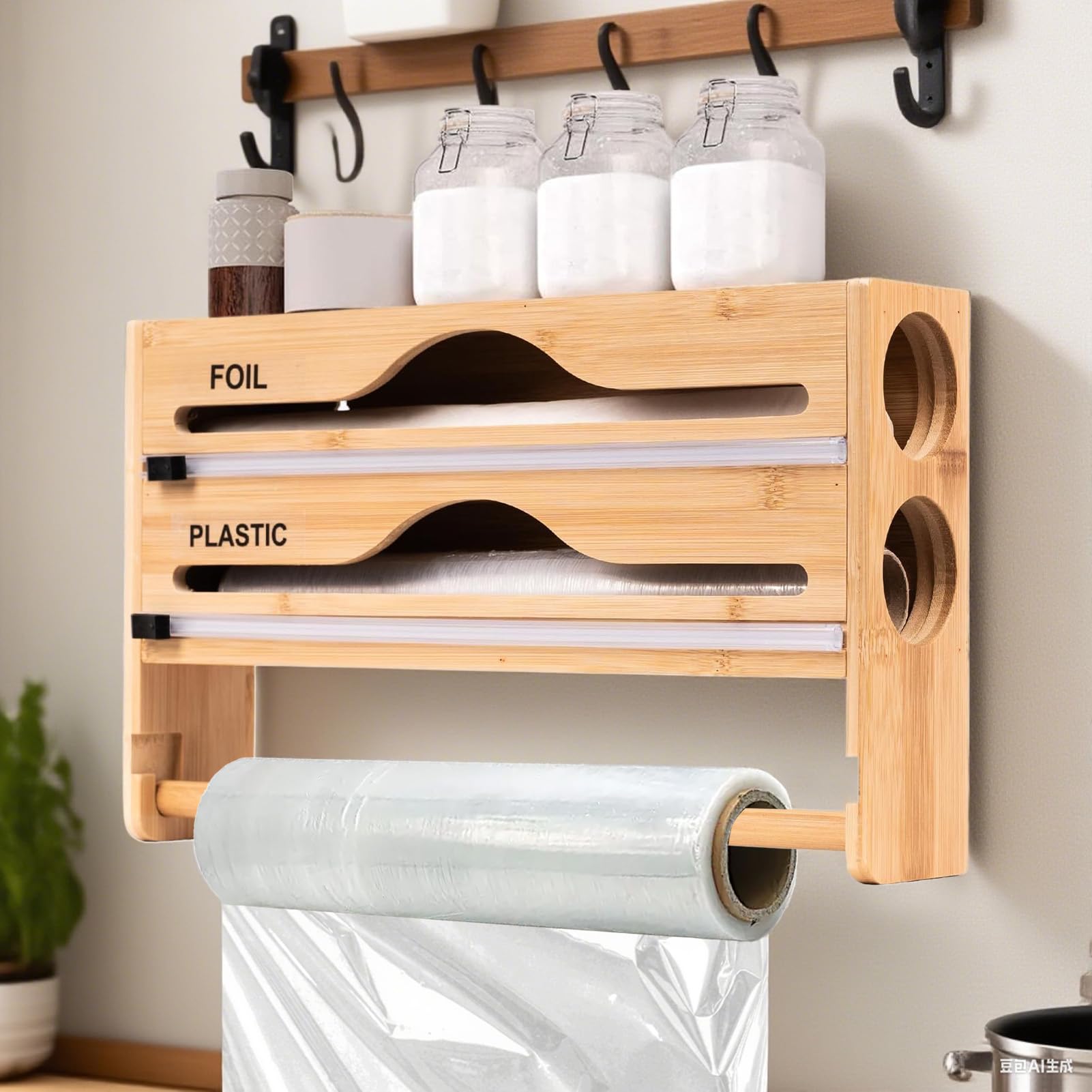 Dispensador Film Adherente Soporte Pared Compacto para Cajas Aluminio