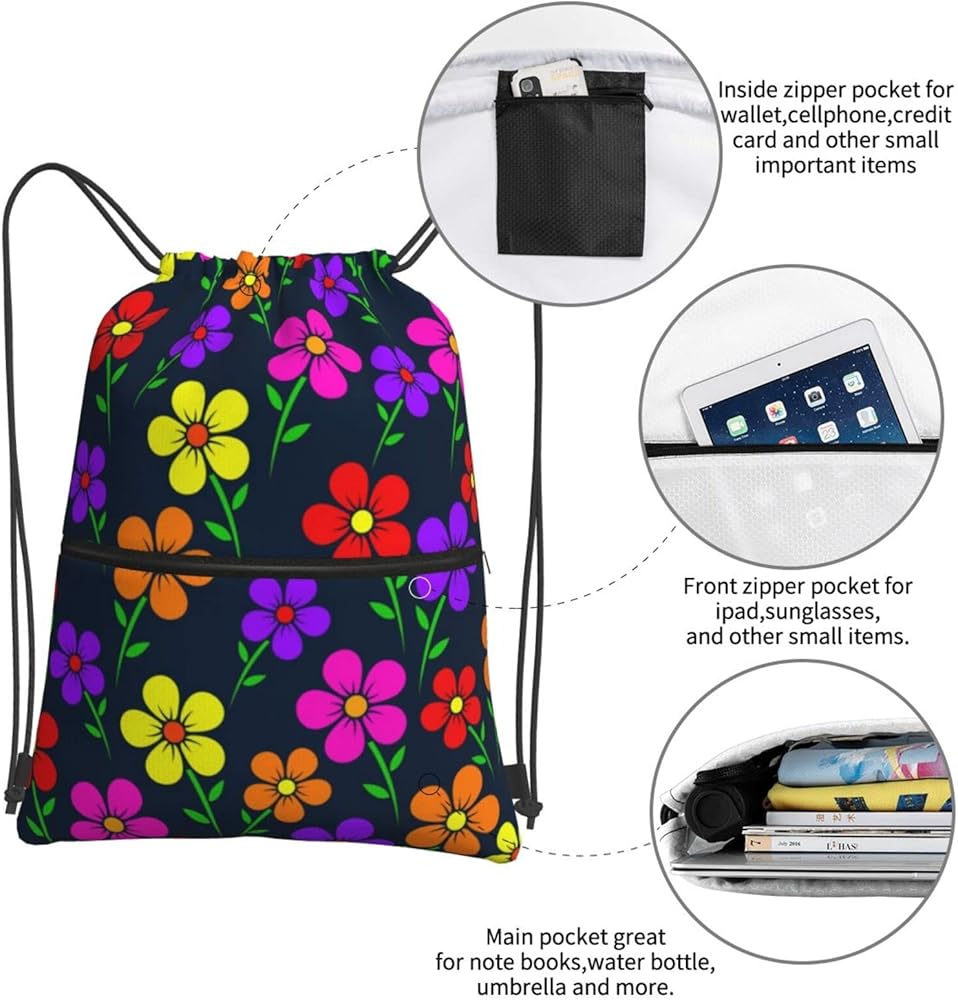 Amazon.co.jp: [YCLNFC] カラフル 花 花柄 ナップサック サックパック