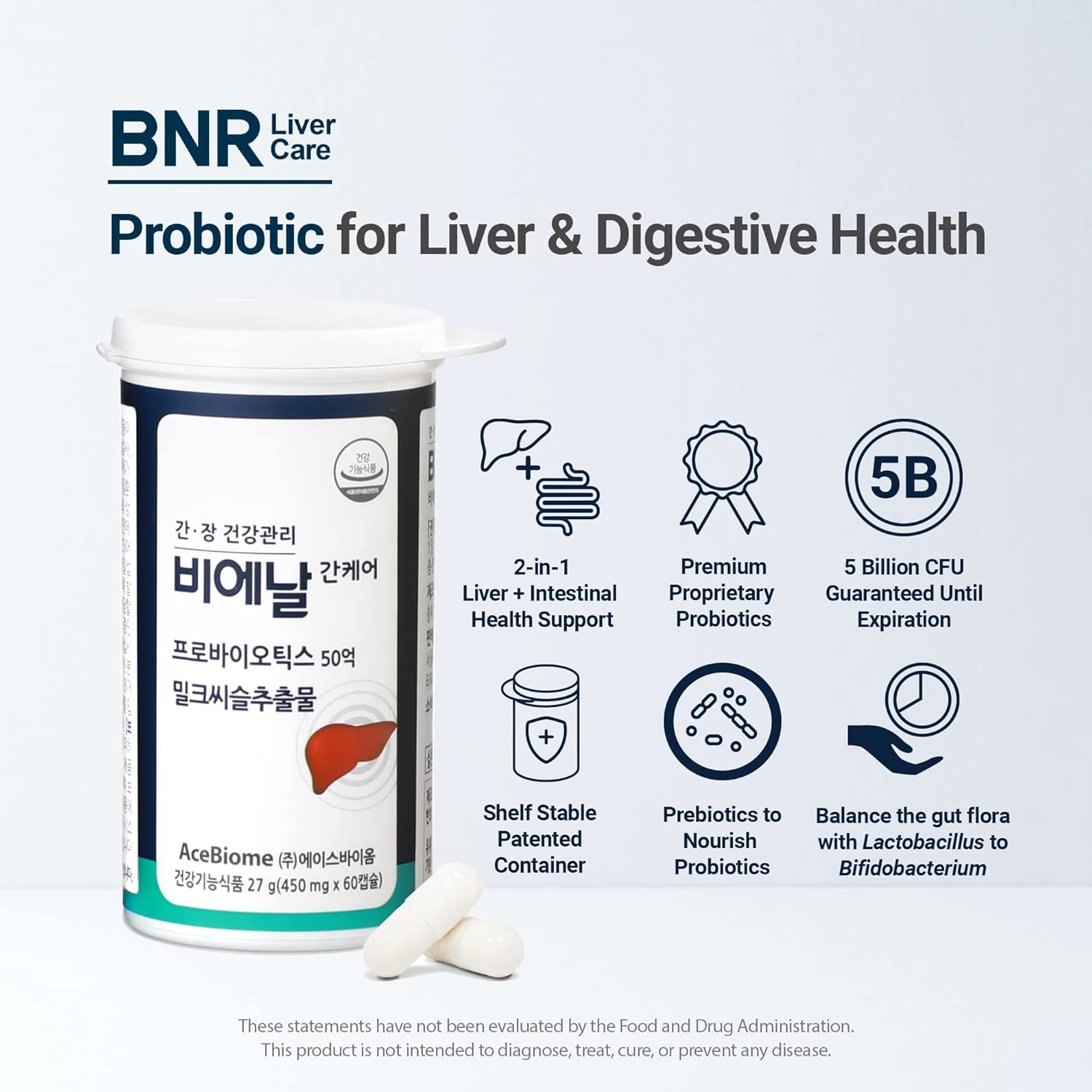 Bnr Liver Care, Milk Thistle Probiotics and Prebiotics, Silymarin, Liver and Digestive Support, 5 Billion CFU Guaranteed, 60 Capsules