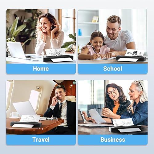 Miniatura 6 de Phomemo P831 Impresora portátil inalámbrica para viajes, impresora de transferencia térmica Bluetooth, compatible con carta de 8.5 x 11 pulgadas,