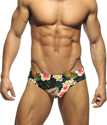MIZOK Men Swimsuit Bikini Briefs with Adjustable Drawstring