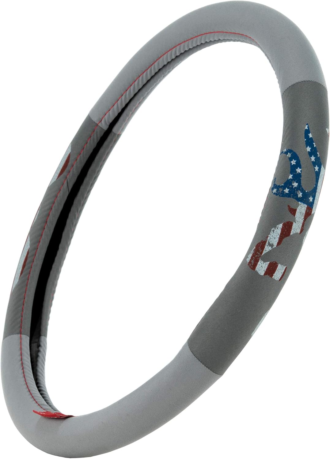 Amazon Com Browning Buckmark Flag Steering Wheel Cover American Flag Buckmark Dark Gray Light Gray Single Clothing
