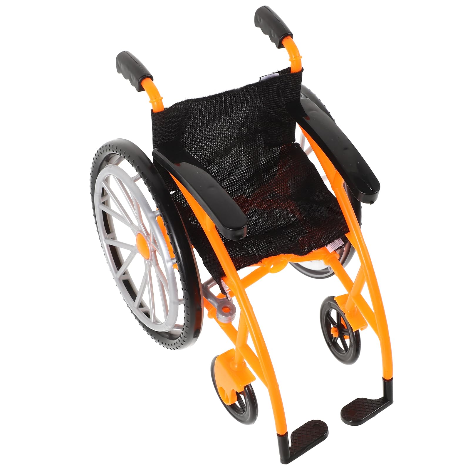 BESTonZON Sedia a Rotelle Per Bambole Mini Pieghevole Con 2 Stampelle Accessori Medici in Plastica Realistici Per Giochi Di Ruolo E Casa Delle Bambole 6.89X5.51X3.54In