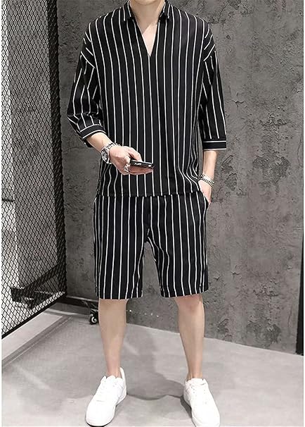 Amazon | [Exsaupy] セットアップ メンズ 夏服 七分袖