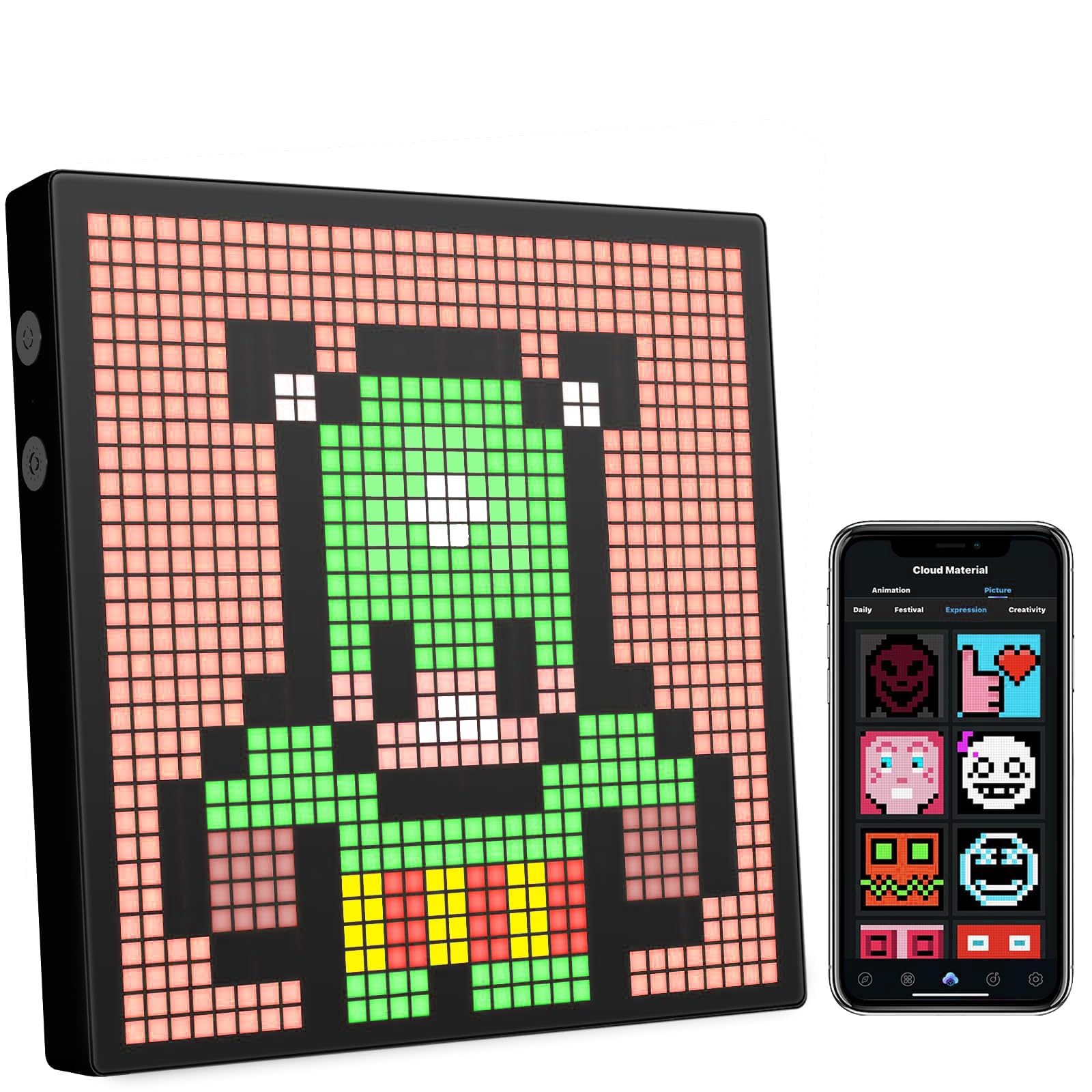 Affichage d'art Pixel LED : Écran Bureau 32x32 avec Horloge et App
