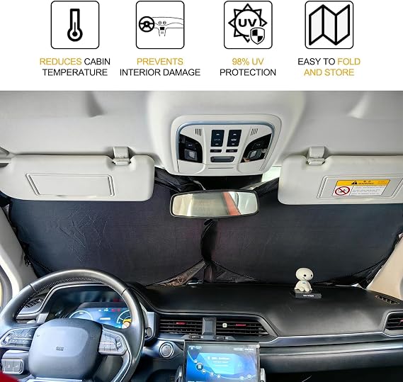 XHRING Car Windshield Sun Shade Sunshade for Mini Cooper Cooper S Clubman Countryman Paceman Roadster Coupe JCW R56 R60 R57 R53 F56 F60 F57 Accessories Car Front Window Sun Shield 2002-2024 2025