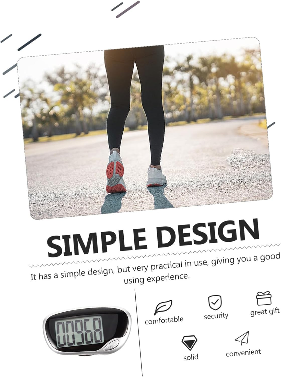 Professional Step Counter Large Screen Pedometer Walking Step Counter for Fitness Portable Sports Pedometer Creative Design Convenient for Outdoor Activities
