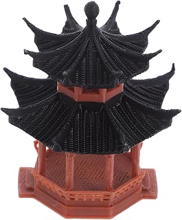 VOSAREA Vintage Mini Pagoda Statue Plastic Model with Intricate Detailing