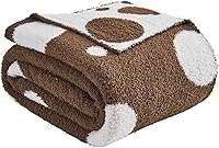Vista 14 de CozeCube Mantas de Punto Reversibles de Microfibra Súper Suave Fullfy, Manta Mullida Cálida y Acogedora de Felpa Difusa, Manta a Cuadros para Sofá