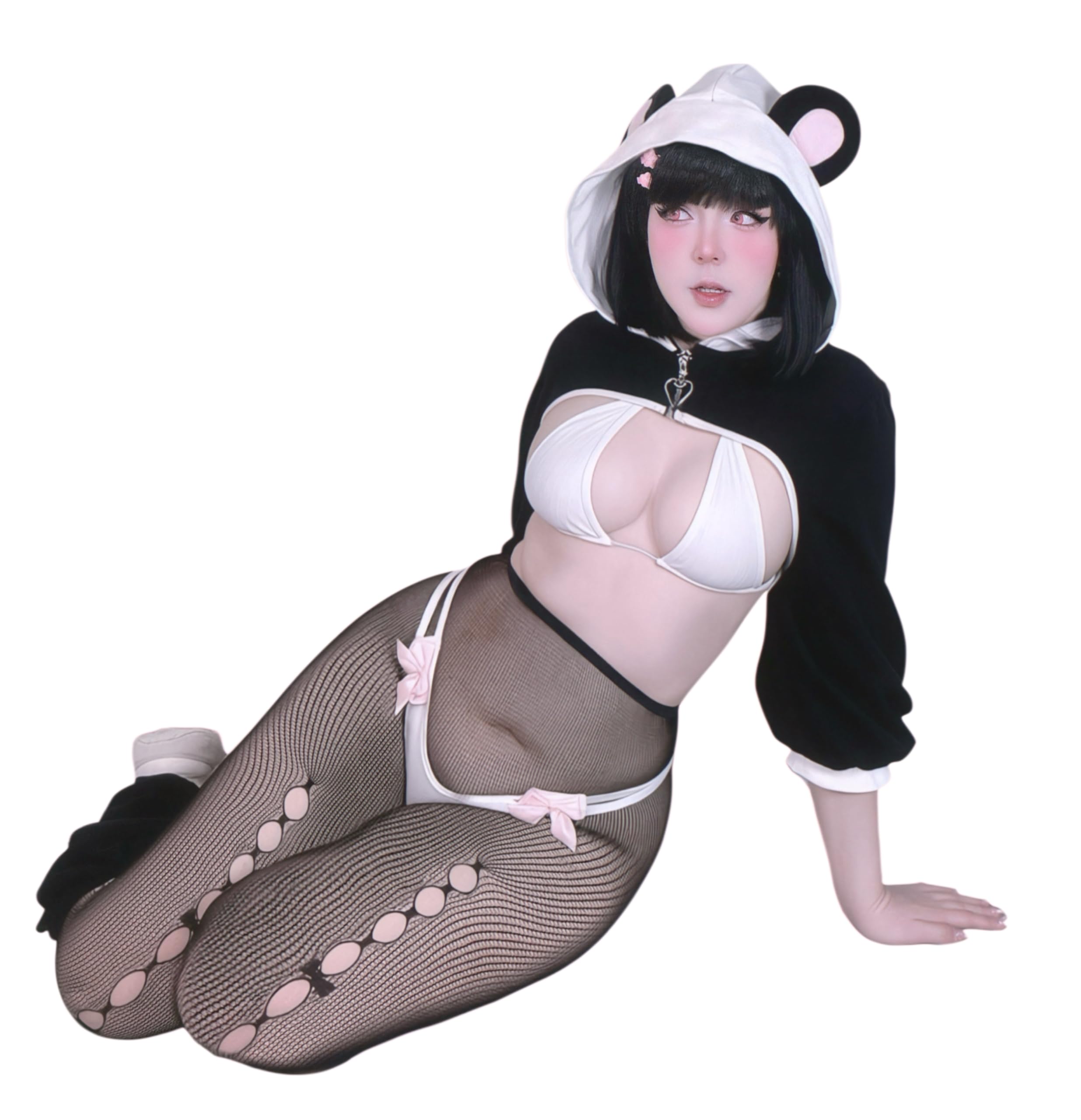 KORURACLUB Costume da panda, costume da panda, per adulti, per cosplay, sexy, bikini da donna