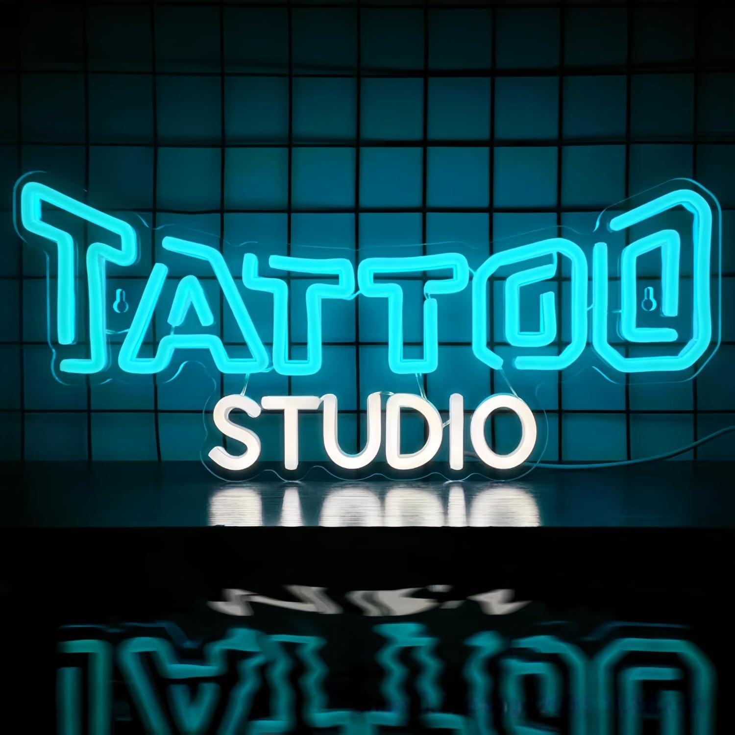 Tattoo Studio Neon Signs for Wall Decor Neon Wall Art Acrylic LED Lights with Hanging Chain Light Up for Bedroom Decor Man Cave Bar Pub graduate Wedding Party 5V USB Powered Dimmable